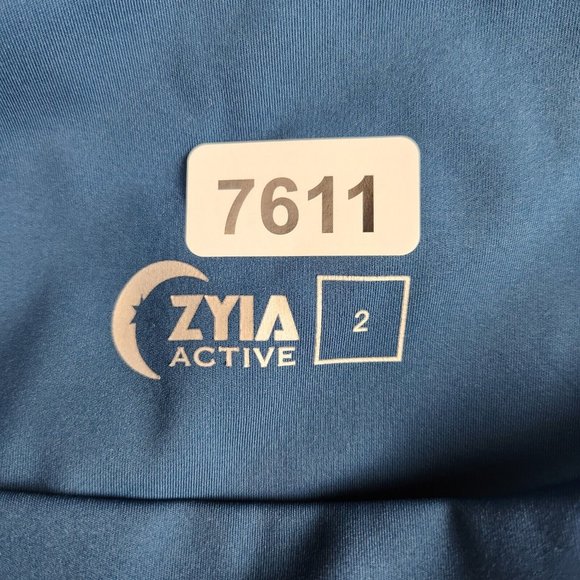 ZYIA Pants Womens 2 Blue Active Leggings Cropped Brilliant Mesh Corsair Athletic - Picture 9 of 11